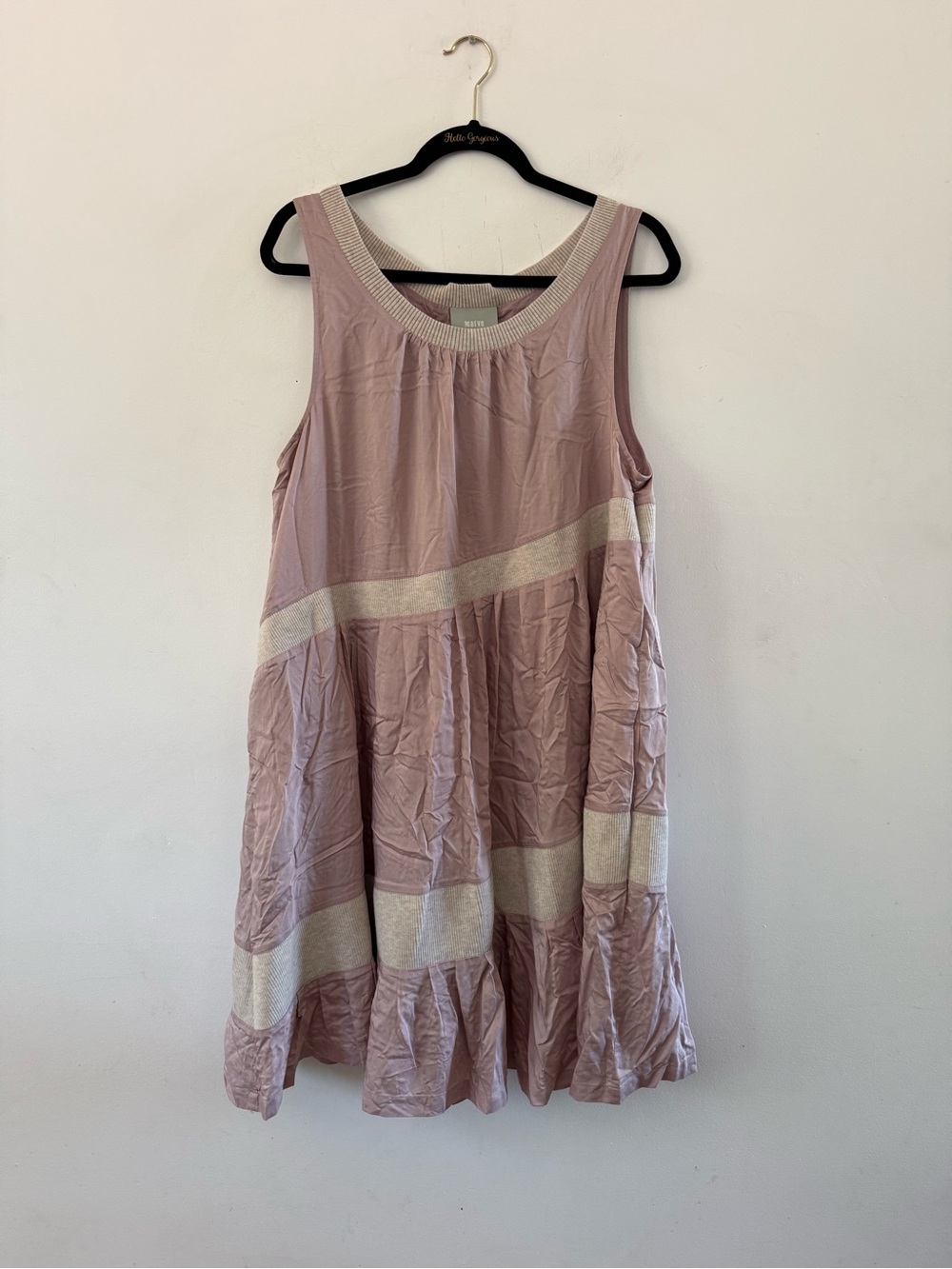 Anthropologie Maeve Wildfell Swing Shift Dress Pink Mini Large